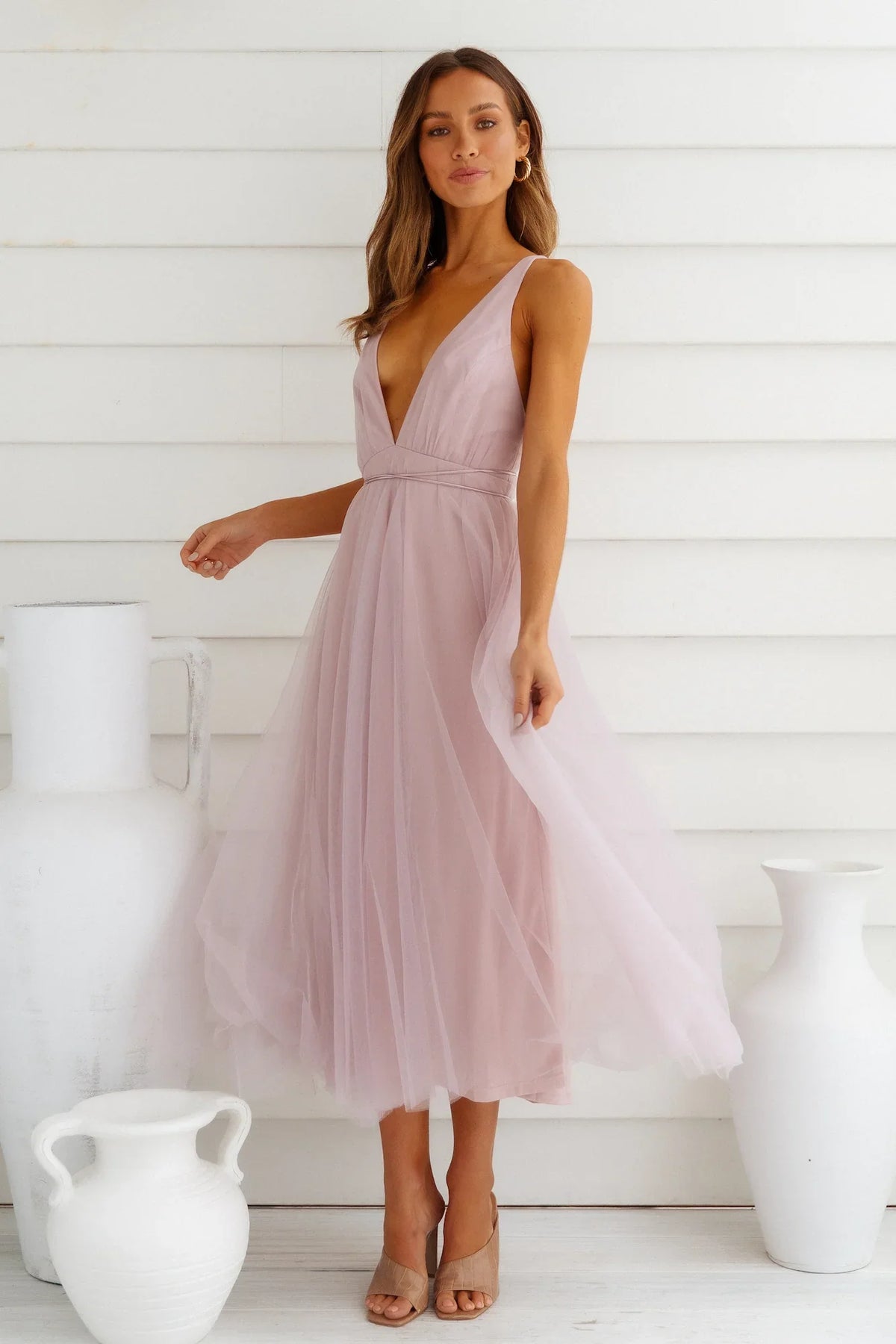 Summer Cinderella Midi Dress Lilac